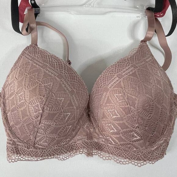 Adrienne Vittadini Front Crochet Detail Full Cup Underwired Bra 3 pack 36B NEW - Picture 5 of 14